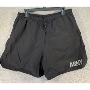 US Army Shorts Adult XXL Black Elastic Waist PFU Physical Fitness Uniform Trunks